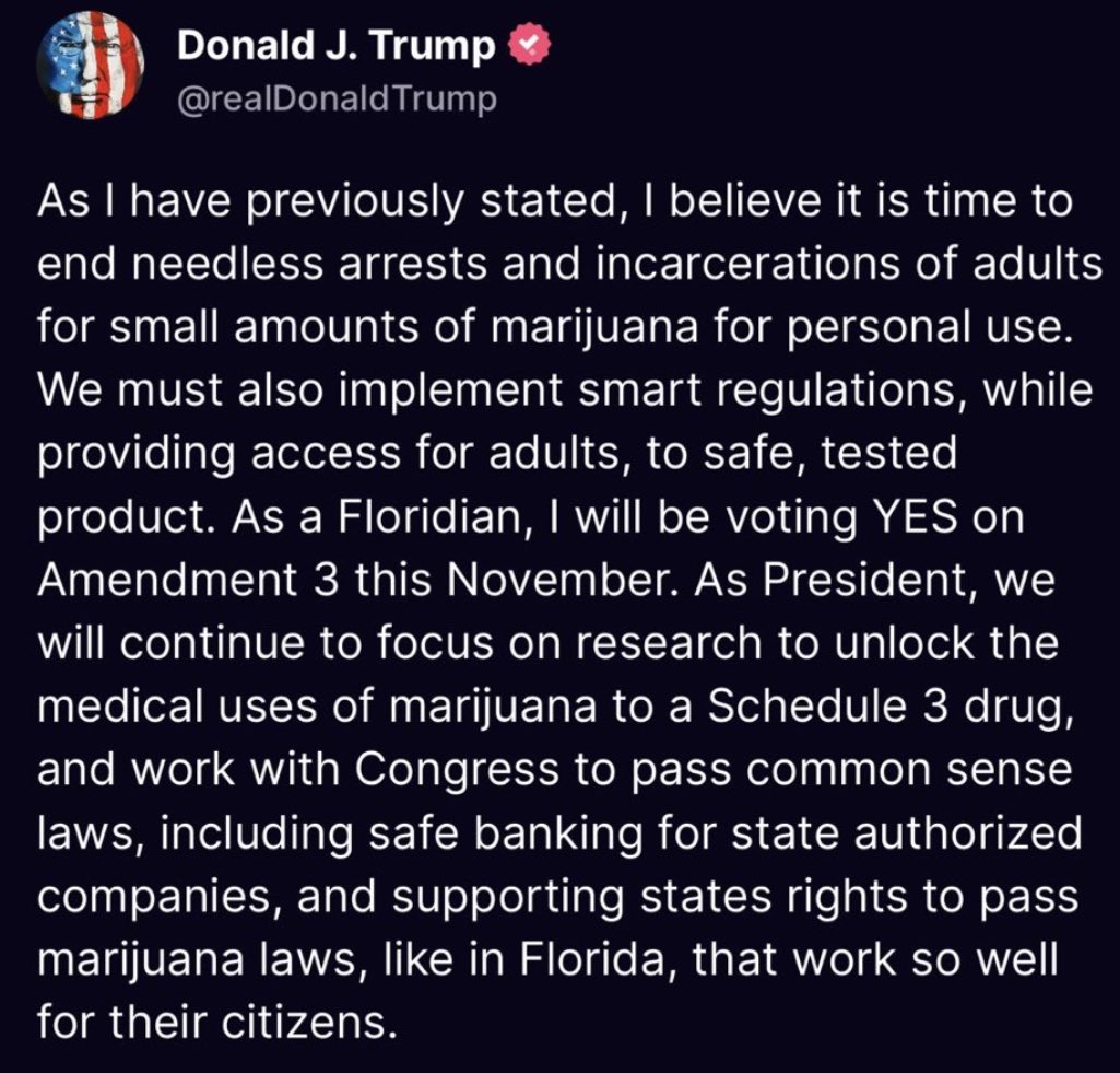 RegardedTrades's tweet image. Day # 101 of asking @realDonaldTrump @WhiteHouse to fulfill this campaign promise. $MSOS $GTBIF

One plant one set of rules?