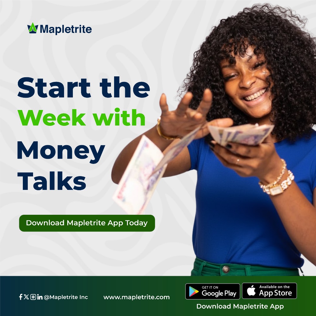 mapletrite's tweet photo. Start your week on a high note 💸✨
With Mapletrite, your money works with you, not against you.
Download the app today and let your finances do the talking!

#Mapletrite #MoneyTalks #SmartFinance #WealthBuilding #FintechNigeria #MondayMotivation #DigitalBanking #SecureYourBag https://t.co/9sFkM4ejUG