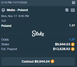 WHEN THIS BET LANDS I'LL GIVEAWAY $500! (5 x 100)

stake.com/sports/home?ii…

1⃣ LIKE + RT + FOLLOW!
2⃣ Sign Up With Code 'Donde' On Stake! 📎stake.com/?c=789720c85d
3⃣ Comment Proof of Everything Below!

Rolling 5 Winners on Friday!⏰

#Stake #Crypto #Giveaway