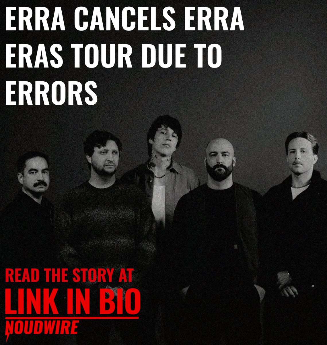 Noudwire's tweet image. The ERRA eras tour has unfortunately been cancelled due to many errors. The tour was supposed to showcase the various eras that ERRA have been through, but the considerable errors with the ERRA eras tour, mean that it can no longer go ahead.

Learn more at link in bio.