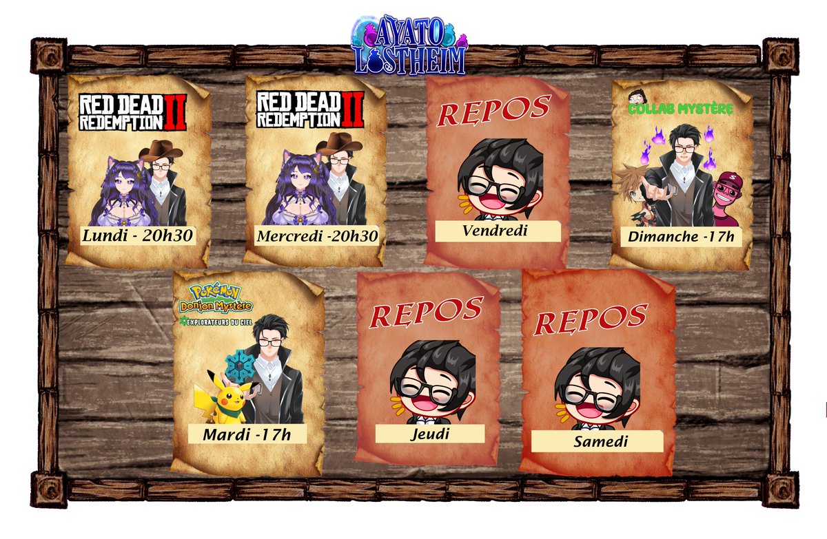 Changement de jour pour Red Dead et ouaiiiiiii, ce soir on est dessus '^' ! Wyatt et Rose vont-ils réussir à resoudre une affaire ? Auras-t-il enfin un verre payer par sa cliente ? 
Faudras voir ça avec <a href="/NekoLunaVT/">𝗡𝗲𝗸𝗼𝗟𝘂𝗻𝗮🌙🦋 VTUBERFR</a> 

#BlueRedemption #VtuberFR #VtuberEN #Vtuber #Pokemon