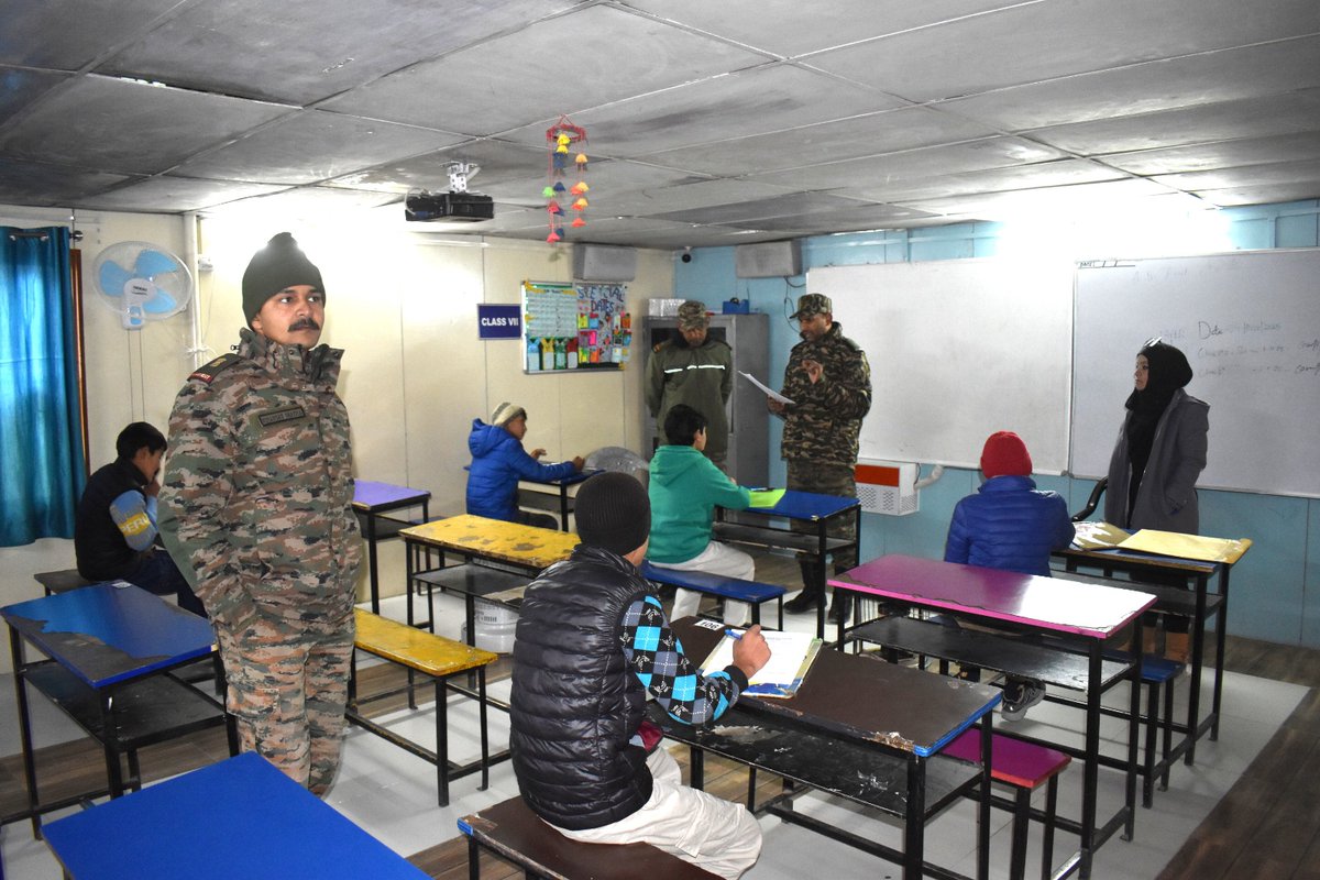CRSKargil's tweet image. The #CommonEntranceTest for admission into #AGPSPehligam (2025–26) was successfully conducted today at Army Goodwill School Harka Bahadur, Kargil, under the supervision of Indian Army officers. This initiative aims to uplift the quality of education for the youth of Ladakh