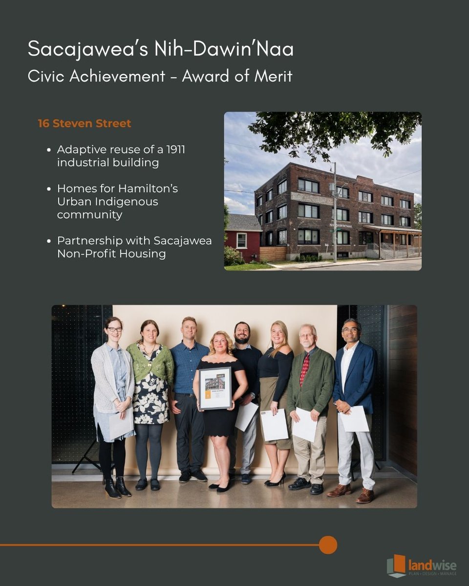 landwise_team's tweet image. Landwise is honoured to be part of three award-winning projects recognized at the 2025 Hamilton Urban Design &amp;amp; Architecture Awards.

For more details visit: hamilton.ca/city-council/a…
#wearelandwise #plansmart #designsmart