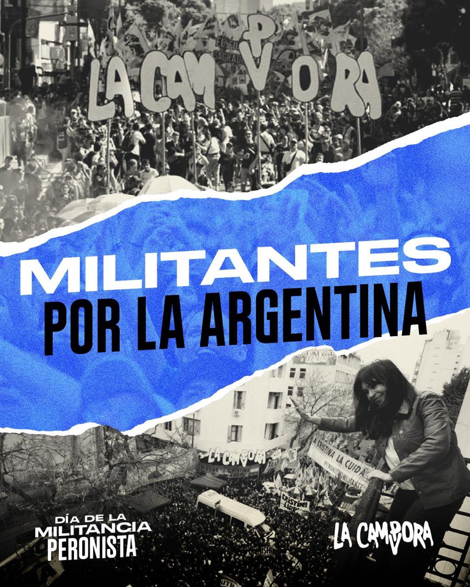 Por mandato popular, por comprensión histórica y por decisión política: CRISTINA LIBRE.

Más temprano que tarde, Cristina y el pueblo, como Perón, van a volver. 

#DíaDeLaMilitancia ✌🏽