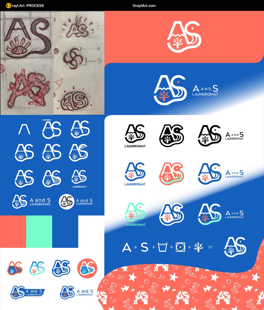 Graytness's tweet image. Rebranding done for AS Laundromat. Full story and process on GraytArt.com 

#GraytArt 🌕 #LogoDesign