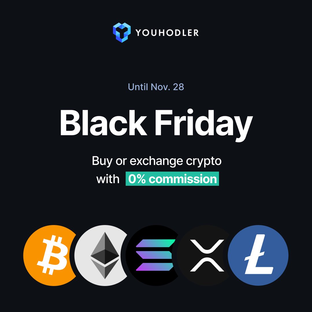 Our Black Friday 0% Sale is LIVE!🔥 Get 0% commission on crypto purchases  AND 0% fees on card deposits! 🗓️ Offer valid until: Nov 28 💰 Includes:  BTC, ETH, SOL, XRP, & LTC #BlackFriday #YouHodler
