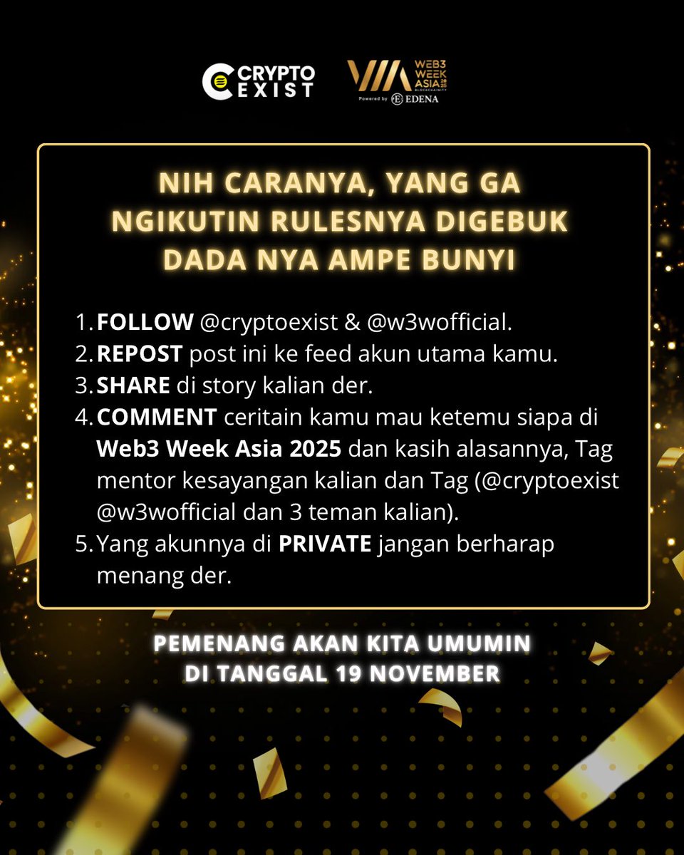 cryptoexist's tweet image. Anak web3 doang tapi ga ikut di acara @W3WOfficial 

Langsung aja ikutan give away yang blm punya tiket
instagram.com/p/DRKR4D6kj7c/…