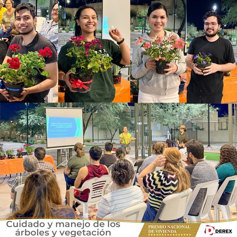 ¡Amar y cuidar los árboles!  "Cuidado y manejo de los árboles y la vegetación" es lo que aprendios en la actividad comunitaria, nuestros residentes de #Praga pondrán en práctica estos conocimientos. 
¡Rifamos macetas que serán un pulmón más en nuestra  #ComunidadDerexC+!.