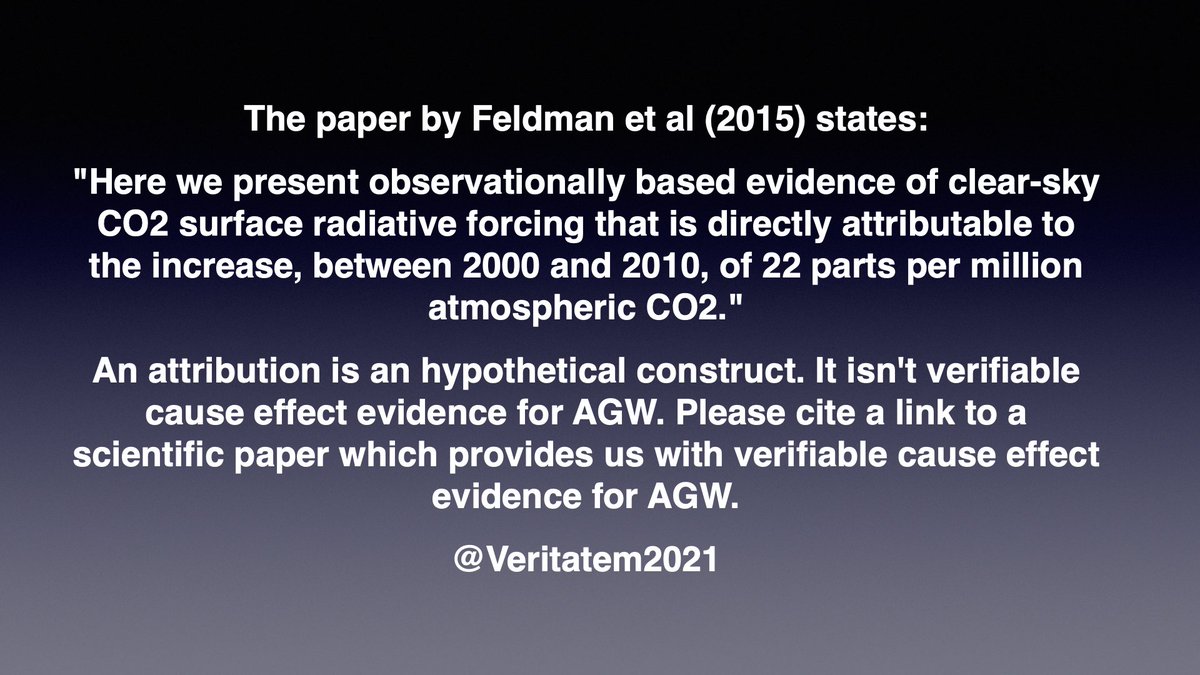 Veritatem2021's tweet image. Feldman actually said that his claim was an attribution. 

That is an hypothetical construct, not empirical cause effect evidence. 

You clearly think that hypothetical attributions ARE empirical cause effect evidence. 

They aren&apos;t.
