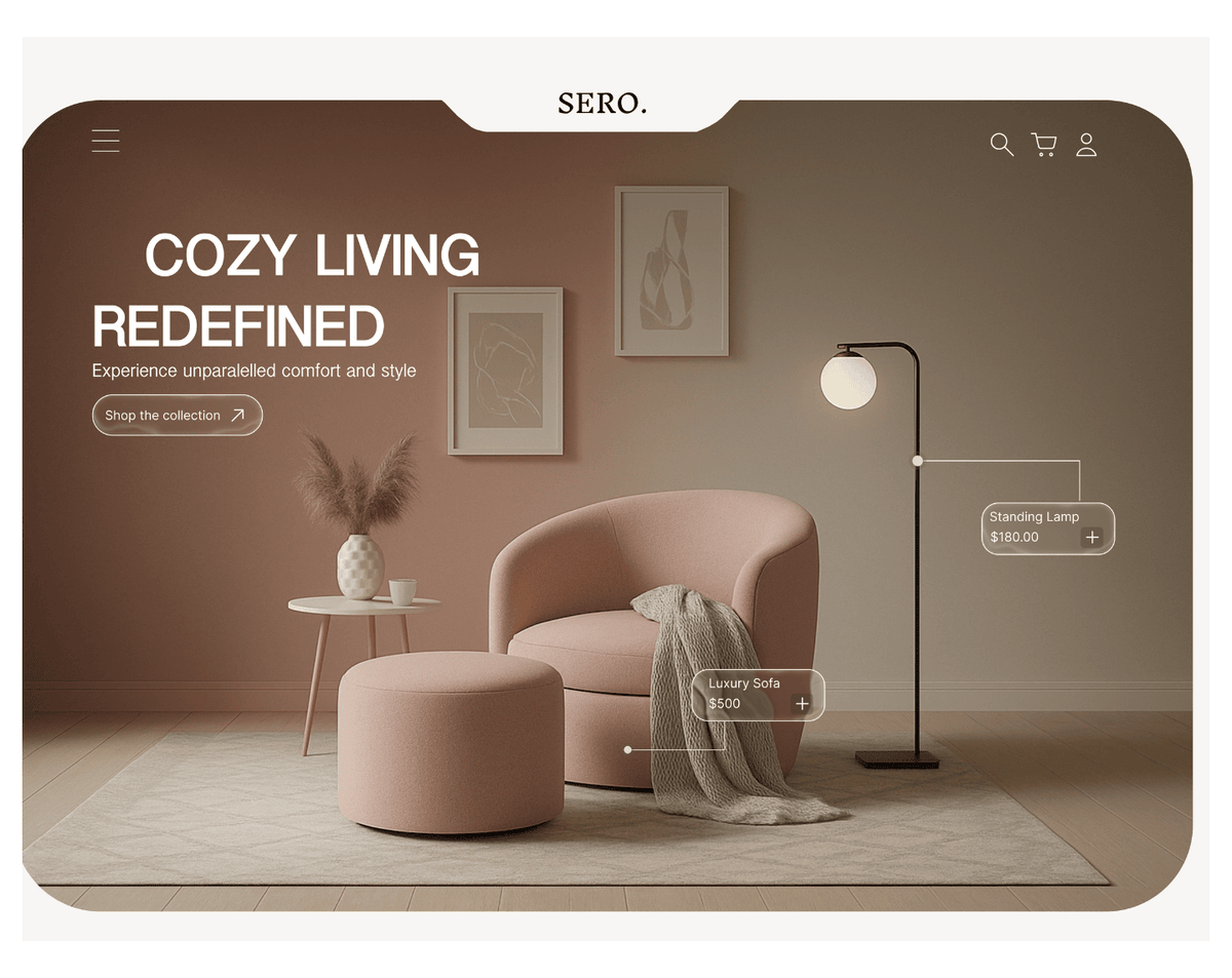 bethel_sheferaw's tweet image. Hero design for a furniture site I did recently. ANy thoughts?