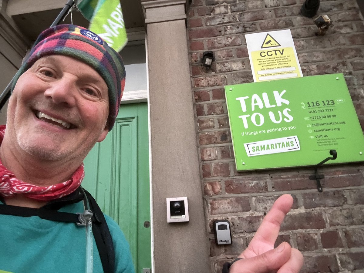 Today I reached branch number 16 <a href="/tynesidesams/">SamaritansTyneside</a> next branch is <a href="/SunderlandSams1/">Sunderland Samaritans</a>
