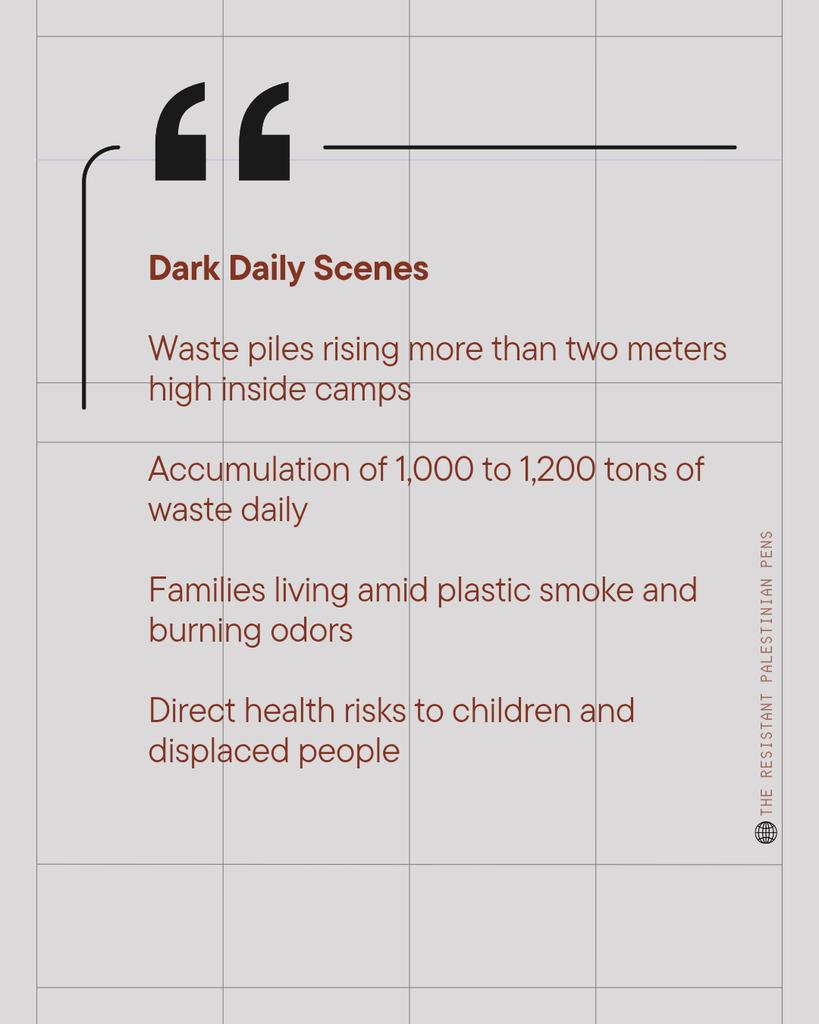 pens_resistant's tweet photo. Gaza is choking under a polluted sky.
A mounting waste crisis is threatening the health and daily life of millions under siege.

🖇️👉 Full report here ⬇️

https://t.co/TwLCqy9non

1/2
#Gaza #EnvironmentalCrisis #WasteCrisis #GazaUnderAttack #EnvironmentalJustice https://t.co/n3H0Iu7A4P