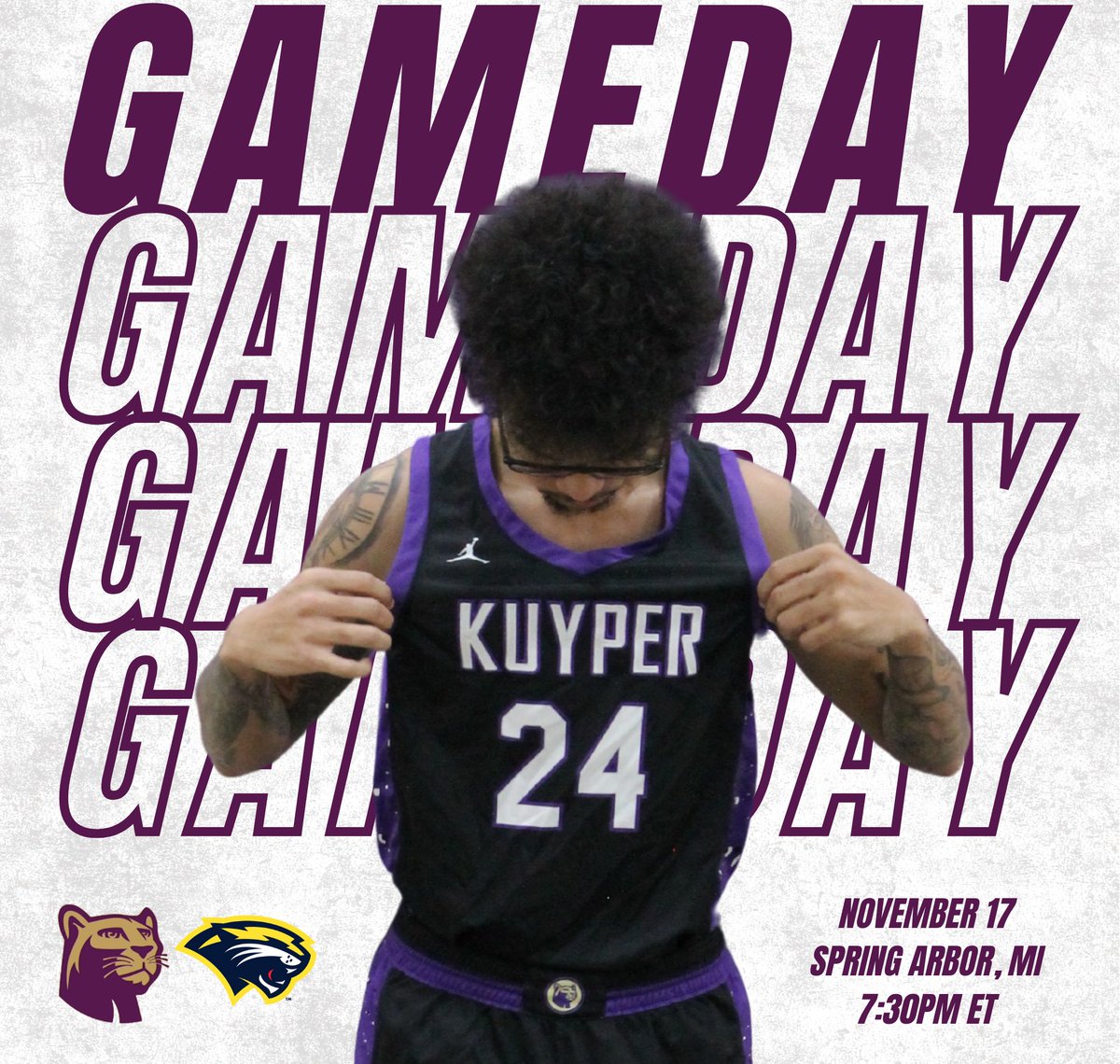 JV - Purple is right back to it! 

@ Spring Arbor University JV 
📍 Spring Arbor, MI
⏰ 7:30pm ET
📺 youtube.com/@springarborme…

#GoCougars