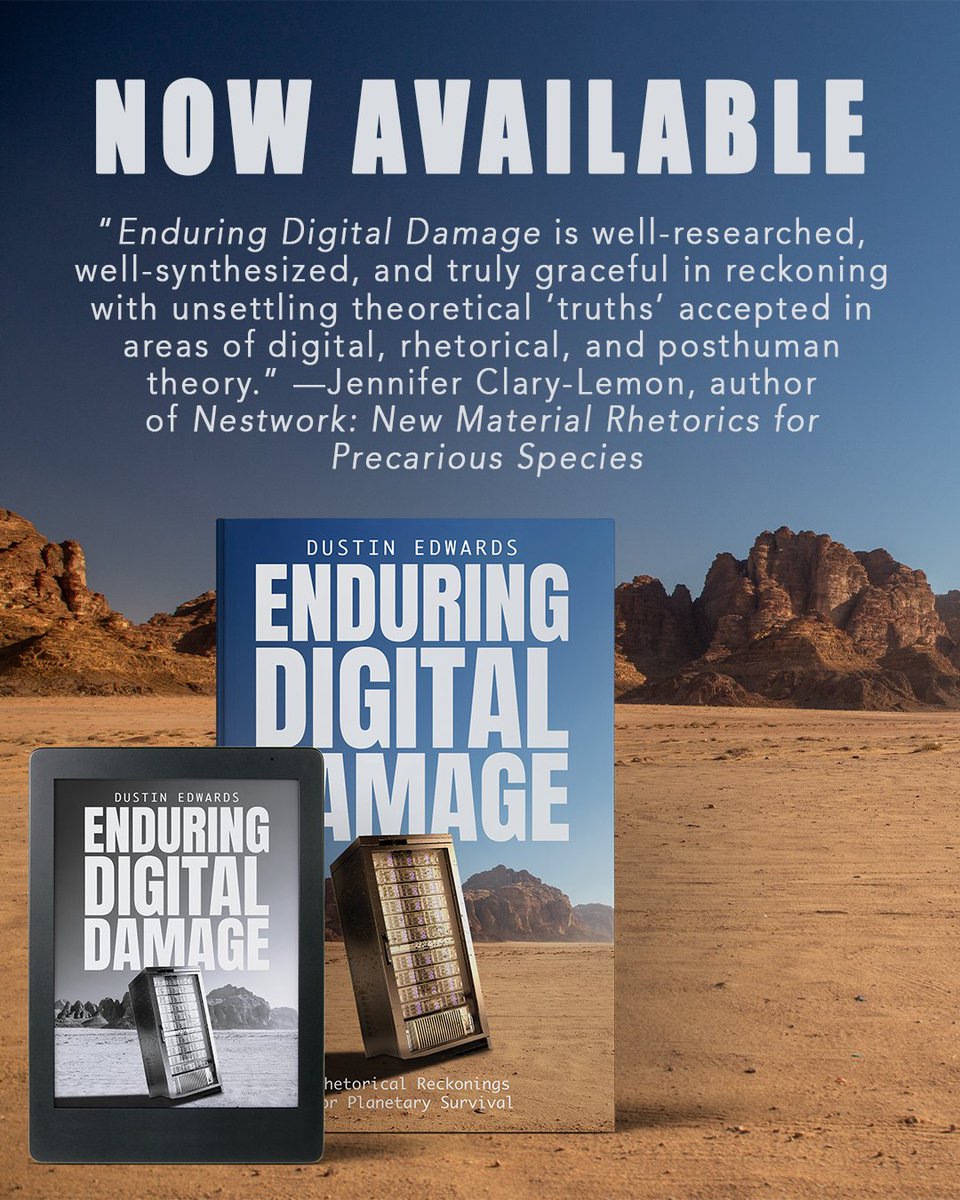 UnivofALPress's tweet image. Our digital world has a hidden cost. From data centers to mining, tech reshapes the planet. Enduring Digital Damage exposes the ecological toll of digital life and urges us to imagine sustainable futures. 🌍💻
📘 Get the book: tinyurl.com/bd28msvn
#DigitalRhetoric #TechImpact