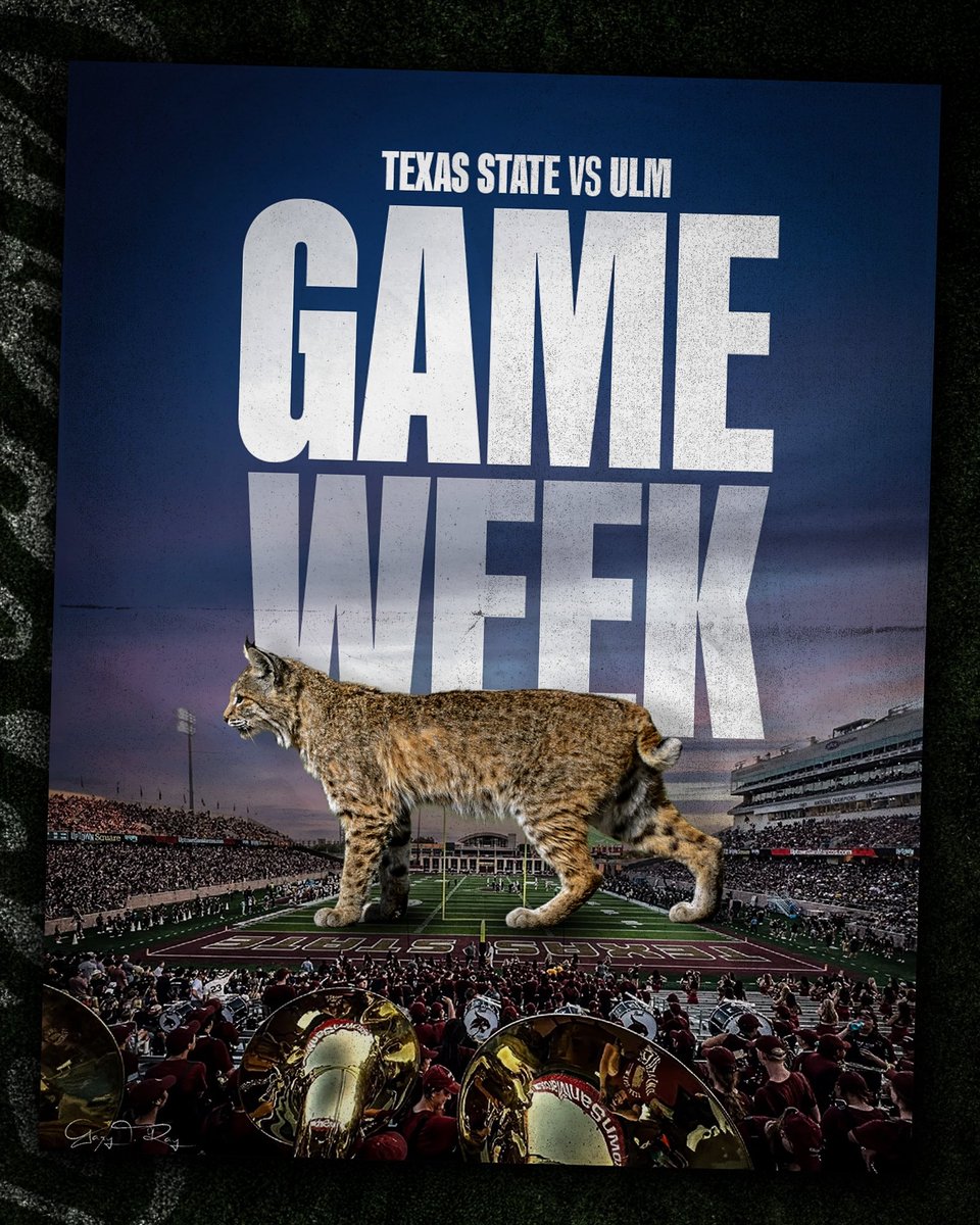 IT’S GAME WEEK IN SAN MARVELOUS🕺

🆚 ULM
🗓️ November 22nd
⏰ 4:00 PM
🏟️ UFCU Stadium 
📺 ESPN+
📻 KTSW 89.9 / Varsity Network App

#PackTheWack | #EatEmUp