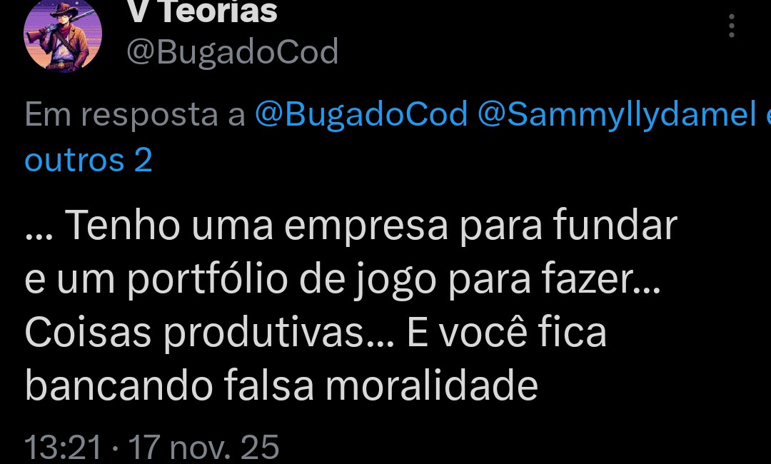 BugadoCod's tweet image. Militante falso moralista sendo colocado em seu devido lugar: FEITO!