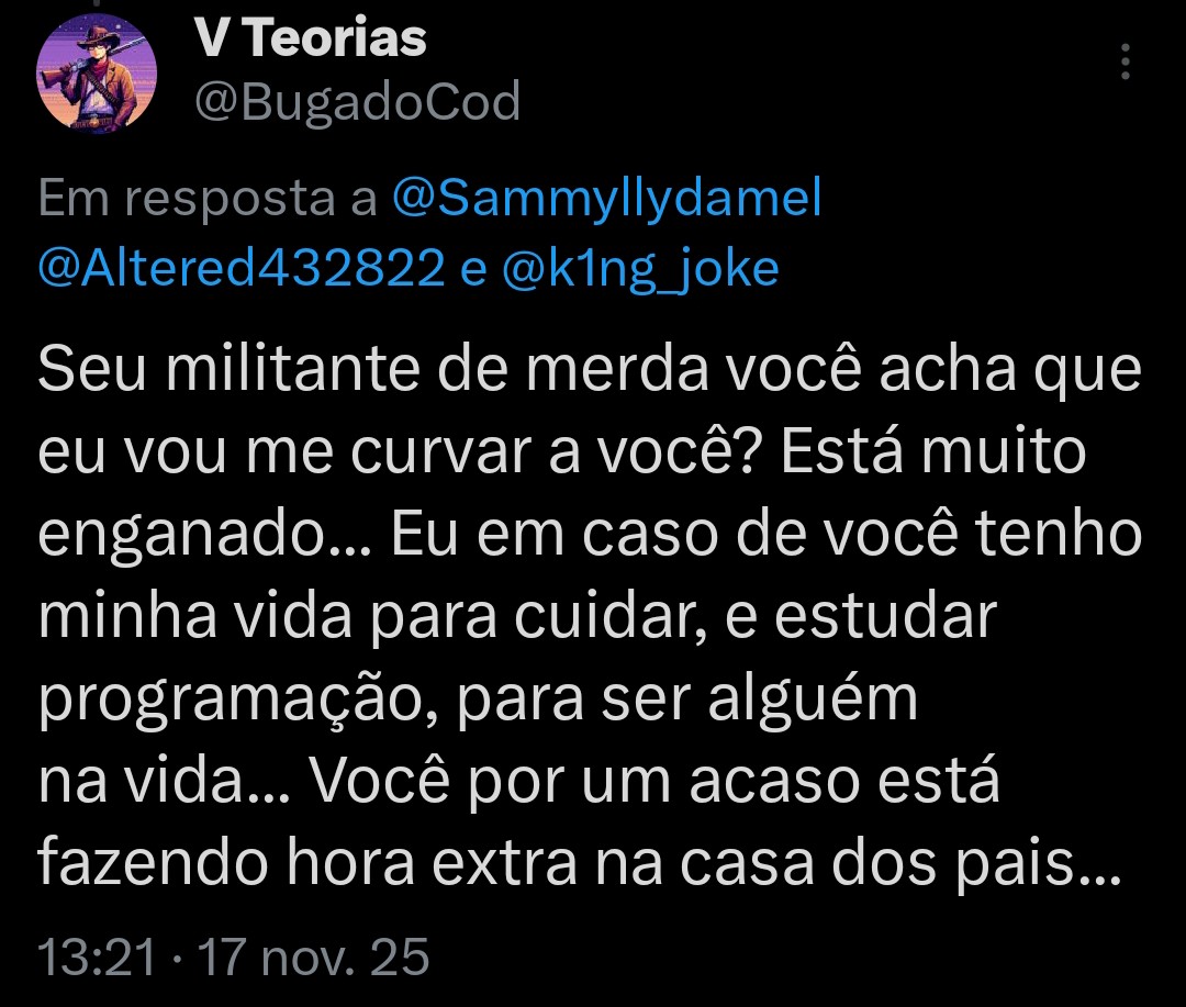 BugadoCod's tweet image. Militante falso moralista sendo colocado em seu devido lugar: FEITO!