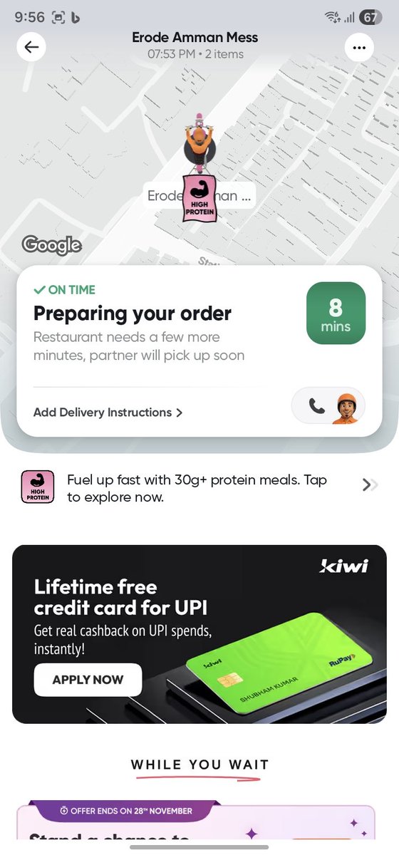 VignezhGD's tweet photo. Time to uninstall swiggy...
The beauty  is that I placed my order on 7.53 pm. Now the time is 9.59 pm. 2hrs passed. Still tracking window is showing my order as On-time...😒👏👏👏 @Swiggy #swiggy #ErodeAmmanMess #WasteApp #WorstCustomerCare https://t.co/gMSrbSu5oR