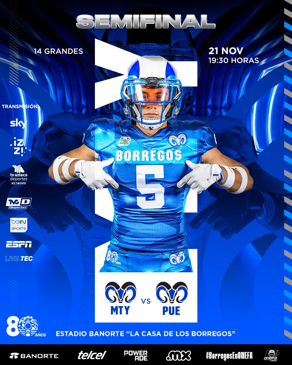 BorregosMty's tweet photo. 🏈WE W4NT SOME MORE

🗓️ Viernes 21 nov | 19:30 h
🏟️ #EstadioBanorte
🎟️ En línea: https://t.co/MwsYEXFheZ | TecStore a partir del miércoles
🎟️ Acceso libre PARA ABONADOS y para niñas y niños con jersey de Borregos y de la @Liga_MFL 

#FearTheHorn #BorregosMty #BorregosEnONEFA https://t.co/Nl08HaKN8X