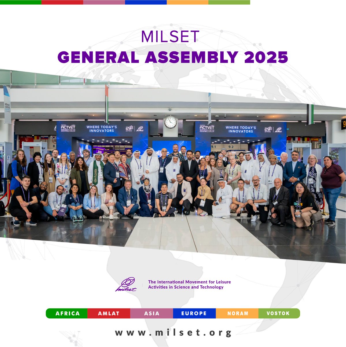 🌍🤝 A big thank you to all MILSET member representatives who joined the MILSET General Assembly at #ESI2025 in Abu Dhabi! 🇦🇪✨

For over 35 years, MILSET has inspired young minds and fueled a global passion for science. 💡🌱

Your dedication keeps this mission moving forward! 🙌