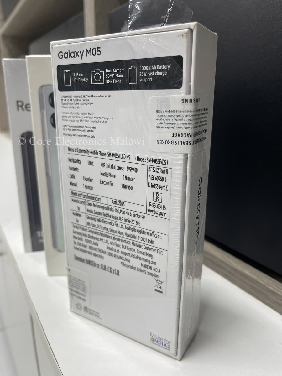 CoreMalawi's tweet image. Buy Brand New Samsung Galaxy M05 | Helio G85 | 4GB RAM | 64GB internal Storage | 5000mAh Battery | 6.7 inches PLS Display | Mali-G52 MC2 GPU | Type-C USB | Dual 50MP Camera | Going at K438,000.00 | Contact : ￼0995 47 01 74
#coreelectronicsmalawi #samsung #GalaxyM05