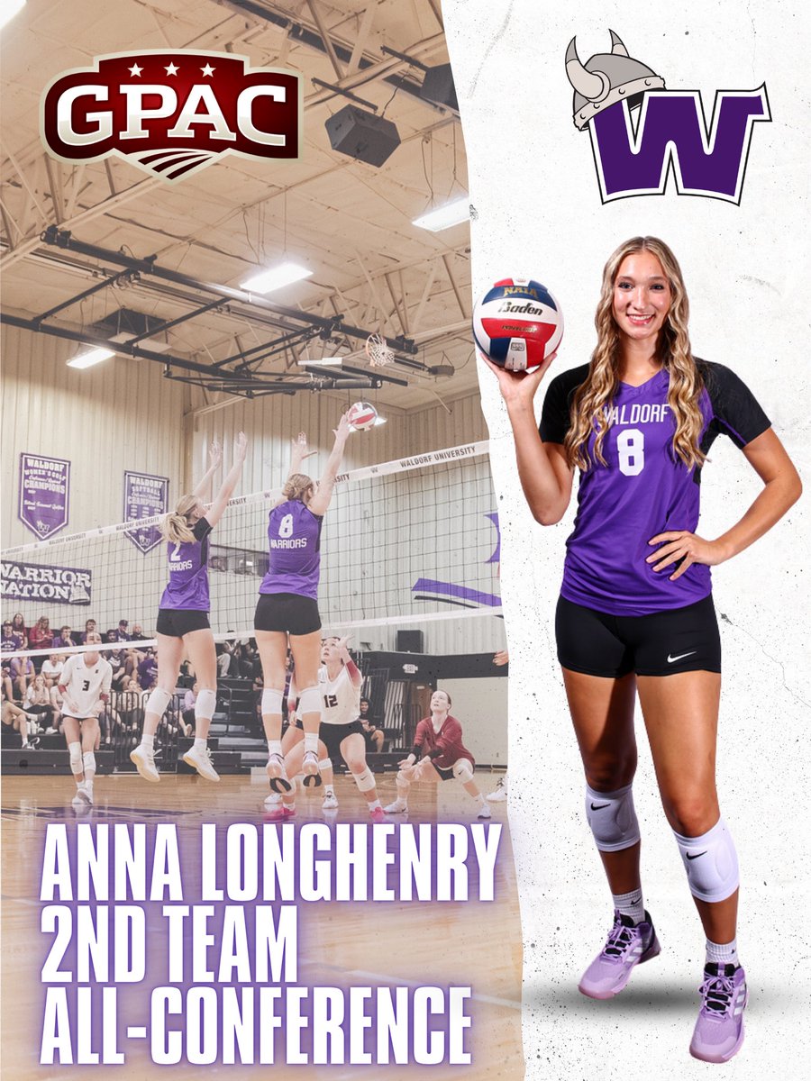 Congratulations to Senior Right Side Hitter Anna Longhenry for being named 2nd Team All-GPAC! Anna was the Warriors leading point scorer this season while averaging 2.32 Kills/set, hitting .209%, and 0.62 Blocks/set!