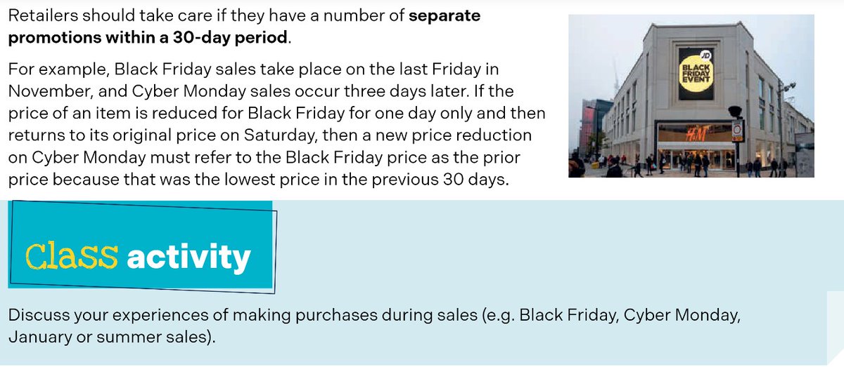 Very good report from RTE today that gives the perspective of the consumer in relation to sales e.g. Black Friday Sales

See pictures below for 2 scenarios related to the Price Inducation Directive that became law in 2022.

RTE news : Near two thirds of shoppers mistrust sale