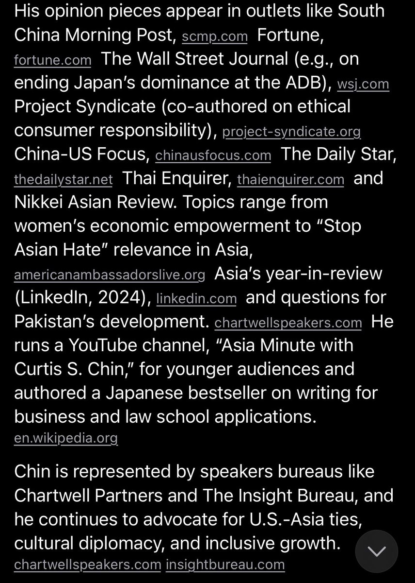 CurtisSChin's tweet image. Part 2: A #curtischinhashtagshoutout goes to “#GrokipediaDrop – Your xAI-powered wiki twist on global figures! 🚀”. So here’s what @xai came up with when I asked @grok for a @grokipedia-style entry for 🙋🏻‍♂️ Curtis_S_Chin @curtisschin based on #verified data. 

A 🧵 in screen grabs.