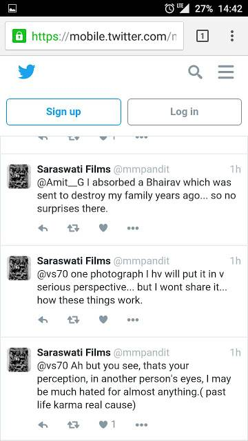 Claims to have absorbed a Bhairav .. Have never heard anyone swallow even entities or spirits, but this fellow is super high on drugs 24x7 it seems.