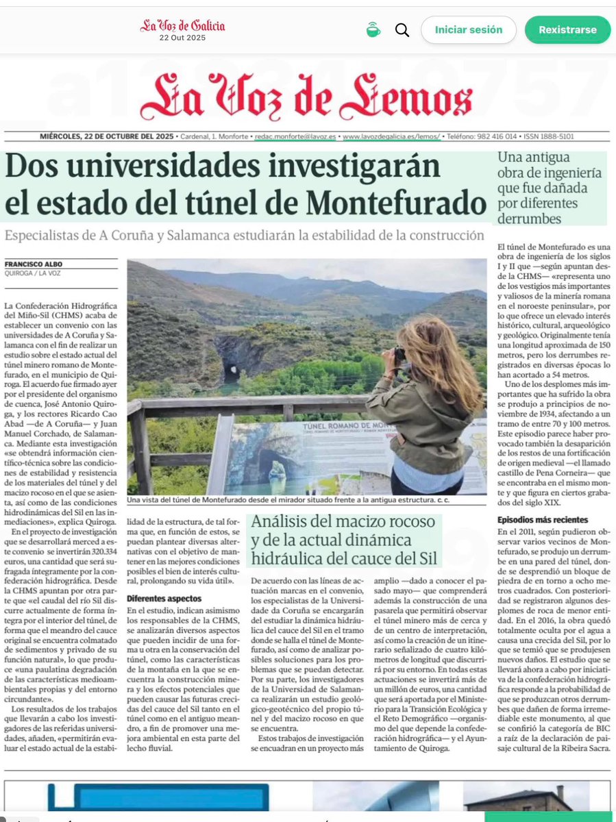 Dúas universidades estudarán o estado do túnel romano de Montefurado lavozdegalicia.es/amp/noticia/le…