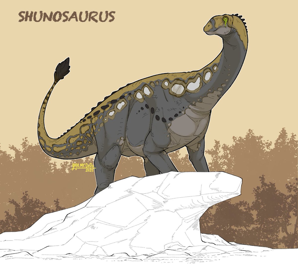 GogoMrdodo's tweet image. DINOVEMBER 2025 - DAY 17: SHUNOSAURUS
(When long-neck said &quot;F*ck around and find out&quot;)