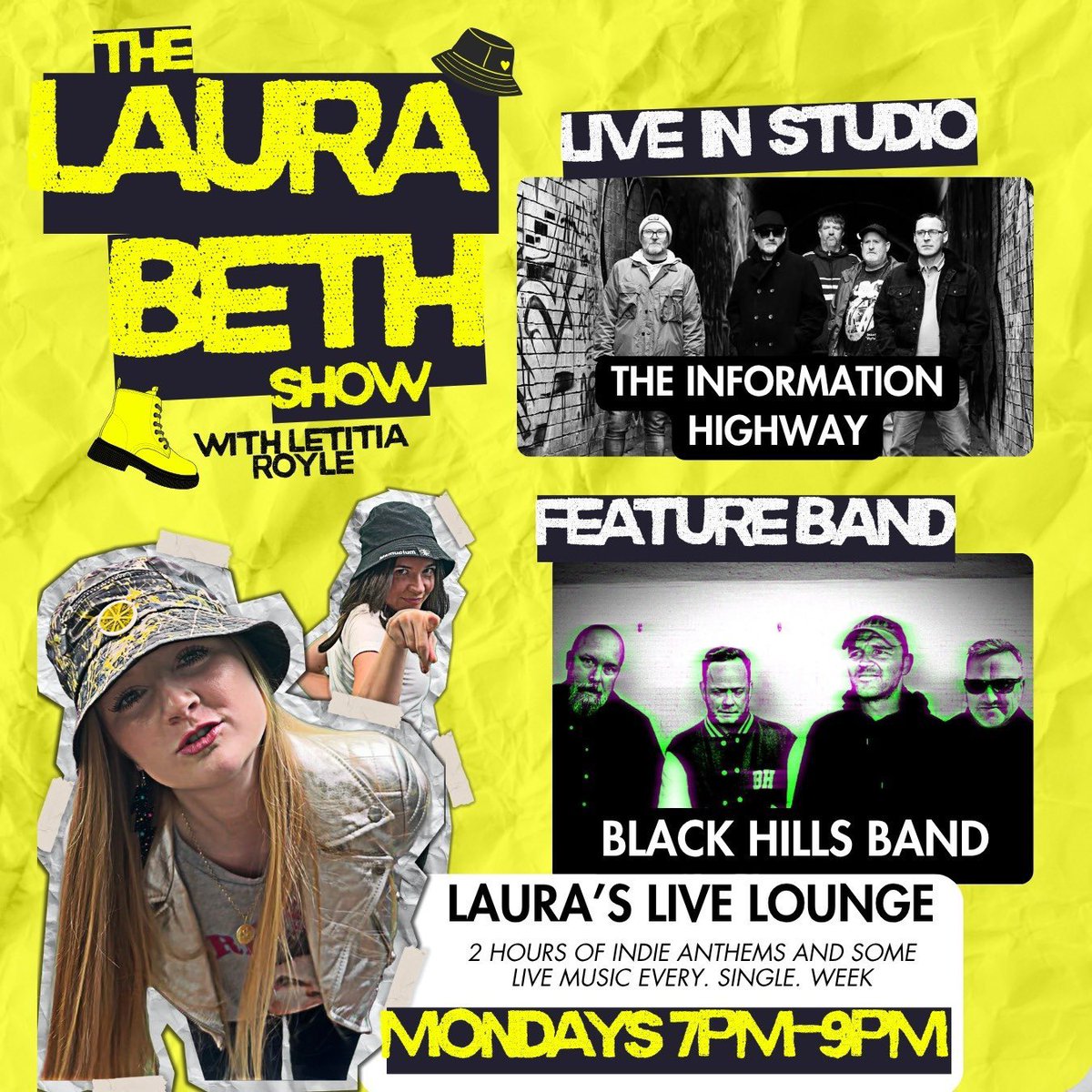 LetitiaRoyle's tweet image. Tonight LIVE in the studio it’s The Information Highway and the 60 second profile is from @blackhillsband1. With an interview from @TheseSmiths, plus loads more with @LauraBethReal and myself on @tamesideradio.