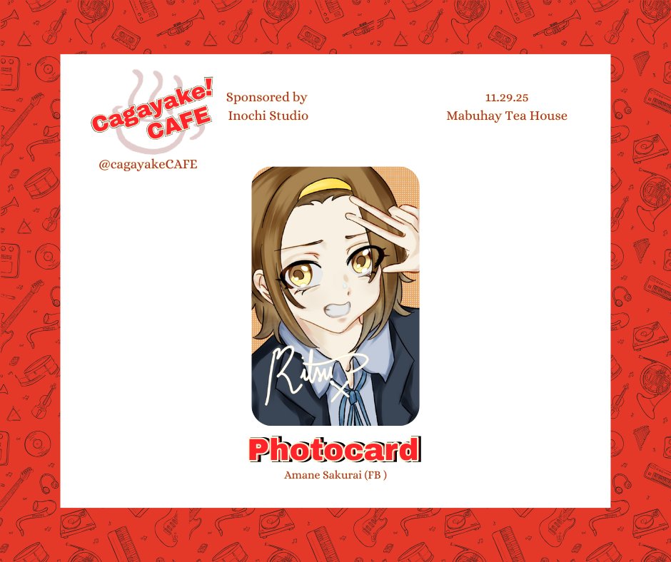 cagayakeCAFE's tweet photo. [Merch Preview]
Join us on the first K-On!! PH CSE with fun performances and cute merch! 🎸
Ticket art by Rine (Amane Sakurai)
ONSITE🔗 https://t.co/6HXgMEk5dG
MAIL ORDER🔗 https://t.co/B6hVabm92K
11.29.2025 at Mabuhay Teahouse
#cagayakecafe #keionCSEPH #HTT https://t.co/e1UkHLNZoQ