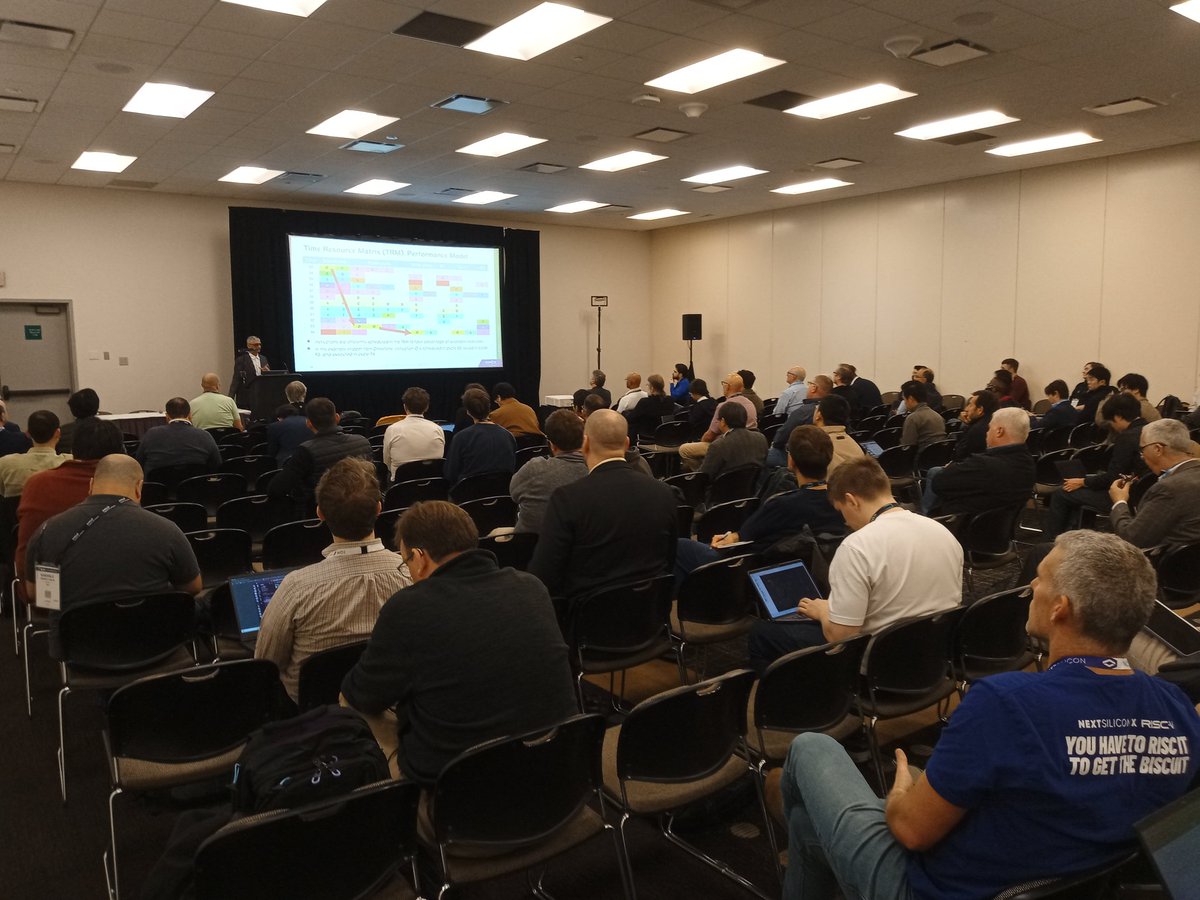 NickBrownHPC's tweet image. A wide range of talks so far this morning at the @risc_v @Supercomputing #SC25 workshop. Driving analogue systems from #RISCV, coupling with spiking neural networks, and profiling tooling all demonstrates the flexibility the technology gives us to do cool things