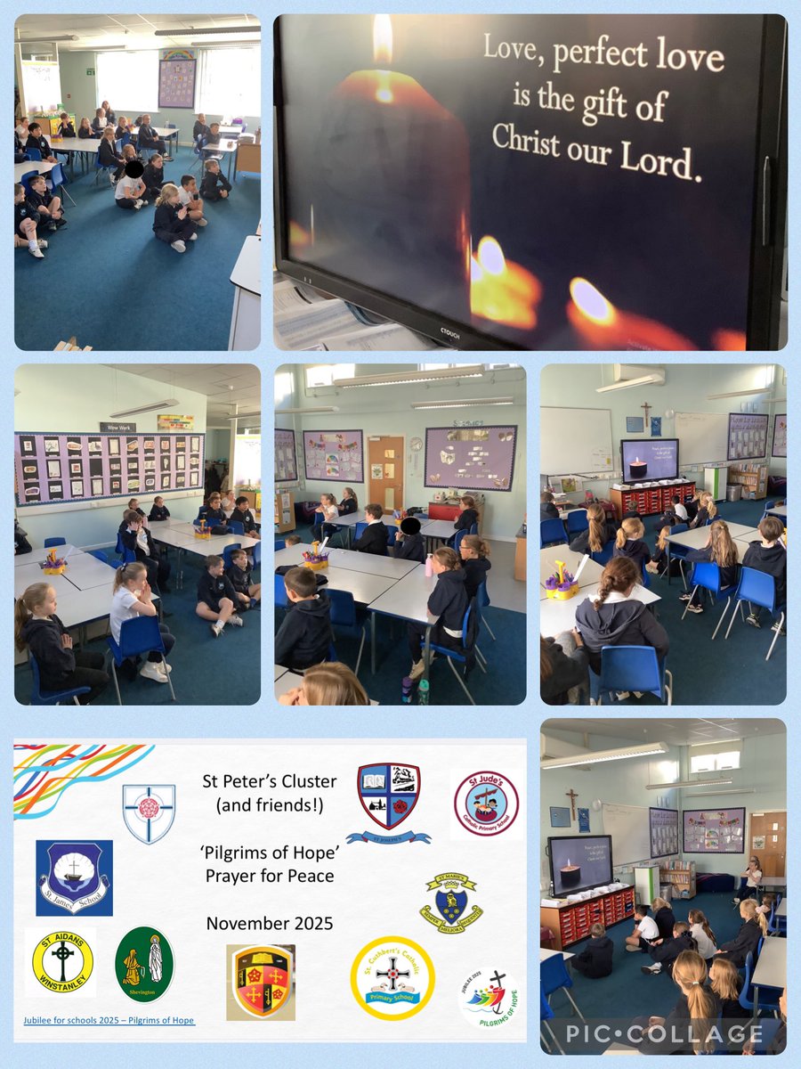 We joined our local cluster schools to ‘Pray for Peace’ together today in the hope of a more peaceful world for all 🌎 ❤️ 🙏 <a href="/OSJ_RE/">OSJ_RE</a>