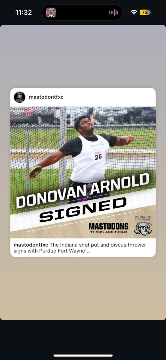 Congratulations to Concord’s Donovan Arnold for making his commitment to Purdue University Fort Wayne official. Arnold, also a member of Concord’s football team, will throw shot put and discus at PFW. 
<a href="/donovan63126076/">Donovan Arnold</a>