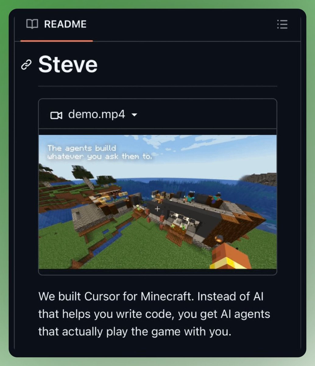 Cursor for Minecraft: Agents that actually plays with you.