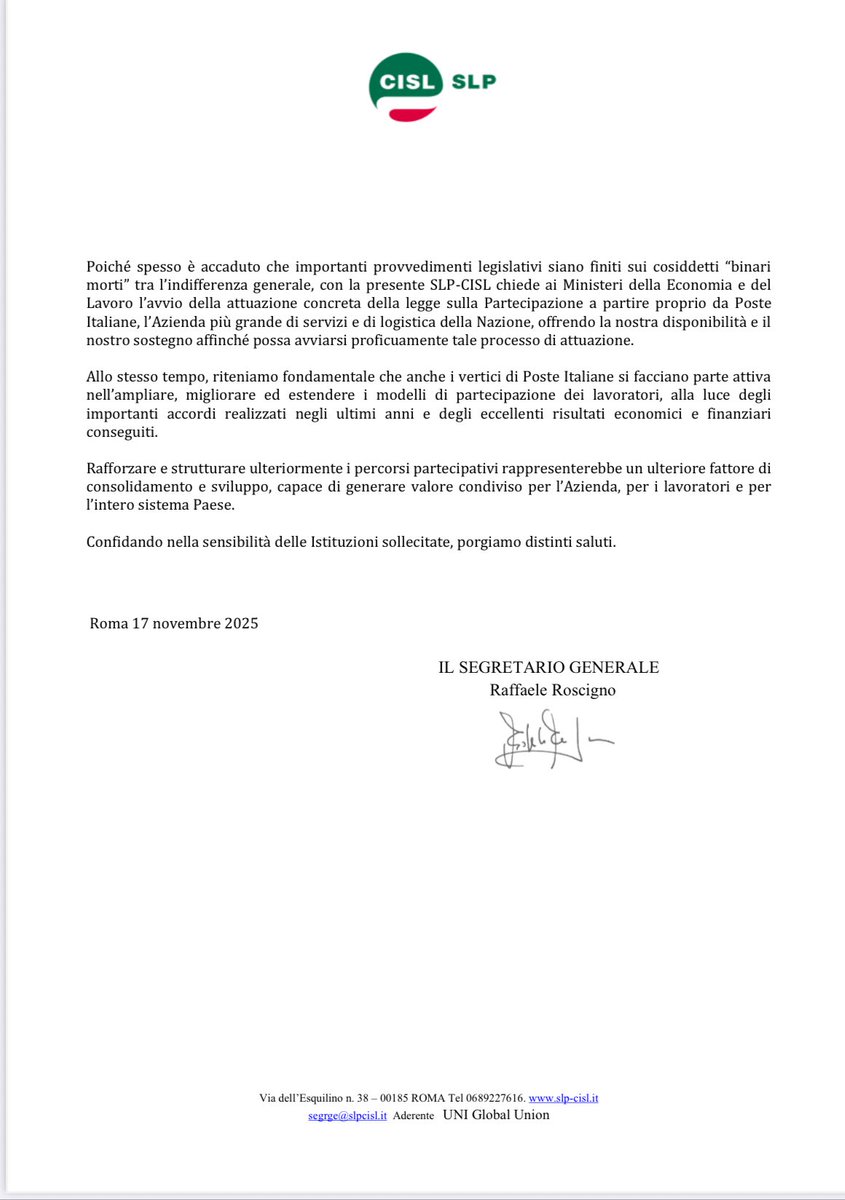 SLP Cisl tweet media