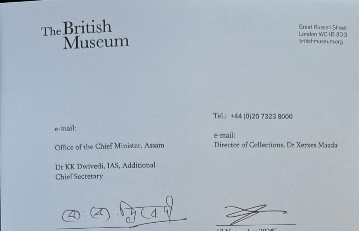 himantabiswa's tweet photo. It's coming home...

Have a look at the Letter of Intent we signed with the British Museum to bring the sacred Vrindavani Vastra back to Assam under a loan arrangement. https://t.co/8h5rTOL0bc