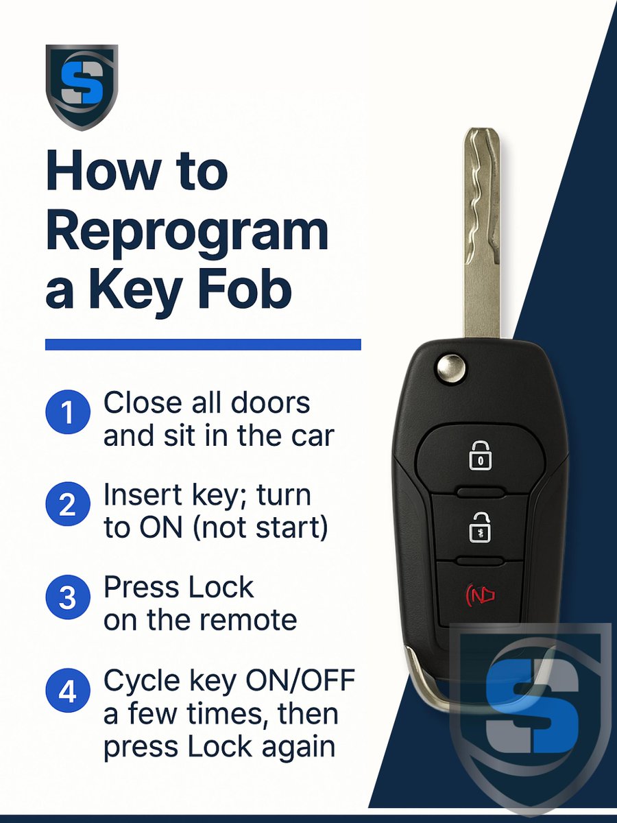 SureLockKey's tweet image. Car models vary. For fast, reliable key fob programming for any make, contact Sure Lock &amp;amp; Key.

Call us at (855) 909 - 4011
Sure Lock &amp;amp; Key 💙
surelockkey.com/blog/how-to-re…

#KeyFob #CarKeyProgramming #AutoLocksmith #CarSecurity #AutomotiveTips