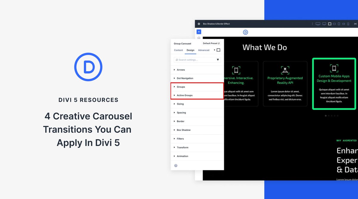 fostercoburn's tweet image. Learn to create transitions in #Divi 5 that change the experience, not just add movement. Here are four quick ideas you can apply in minutes. web-design-solutions-unleashed.com/divi-tutorial/…