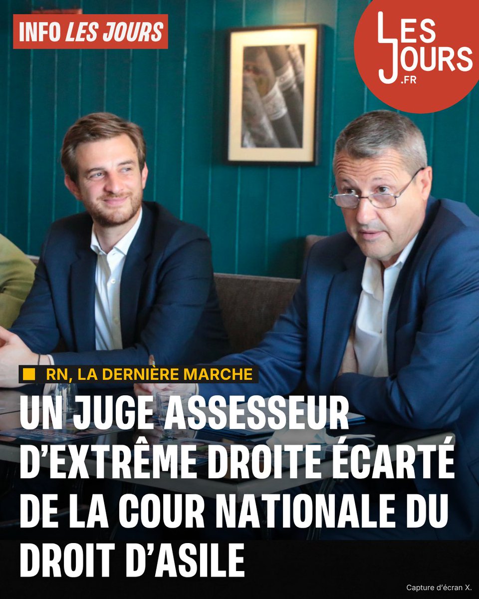 Lesjoursfr's tweet image. 🔴 INFO LES JOURS. Le juge du droit d’asile Thomas Toussaint est discrètement écarté de la Cour nationale du droit d’asile à la suite de nos révélations.
lesjours.fr/obsessions/rn-…