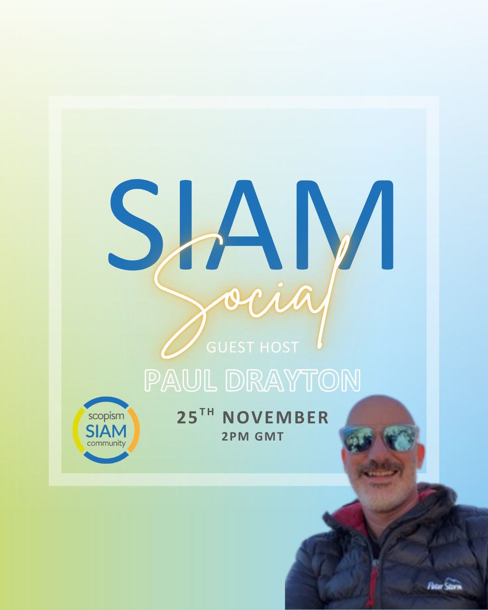 ScopismSteph's tweet image. New SIAM Social next week with Paul Drayton 🎙️

We’ll unpack:
- Embracing complexity in SIAM
- Freedom-in-Frameworks (governance × Agile/DevOps)
- SIAM careers &amp;amp; neurodiversity

📅 Tue 25 Nov · 09:00 GMT

🔗 Join free: scopism.circle.so/c/events-sched… 

#SIAM #ITSM #DevOps #Neurodiversity