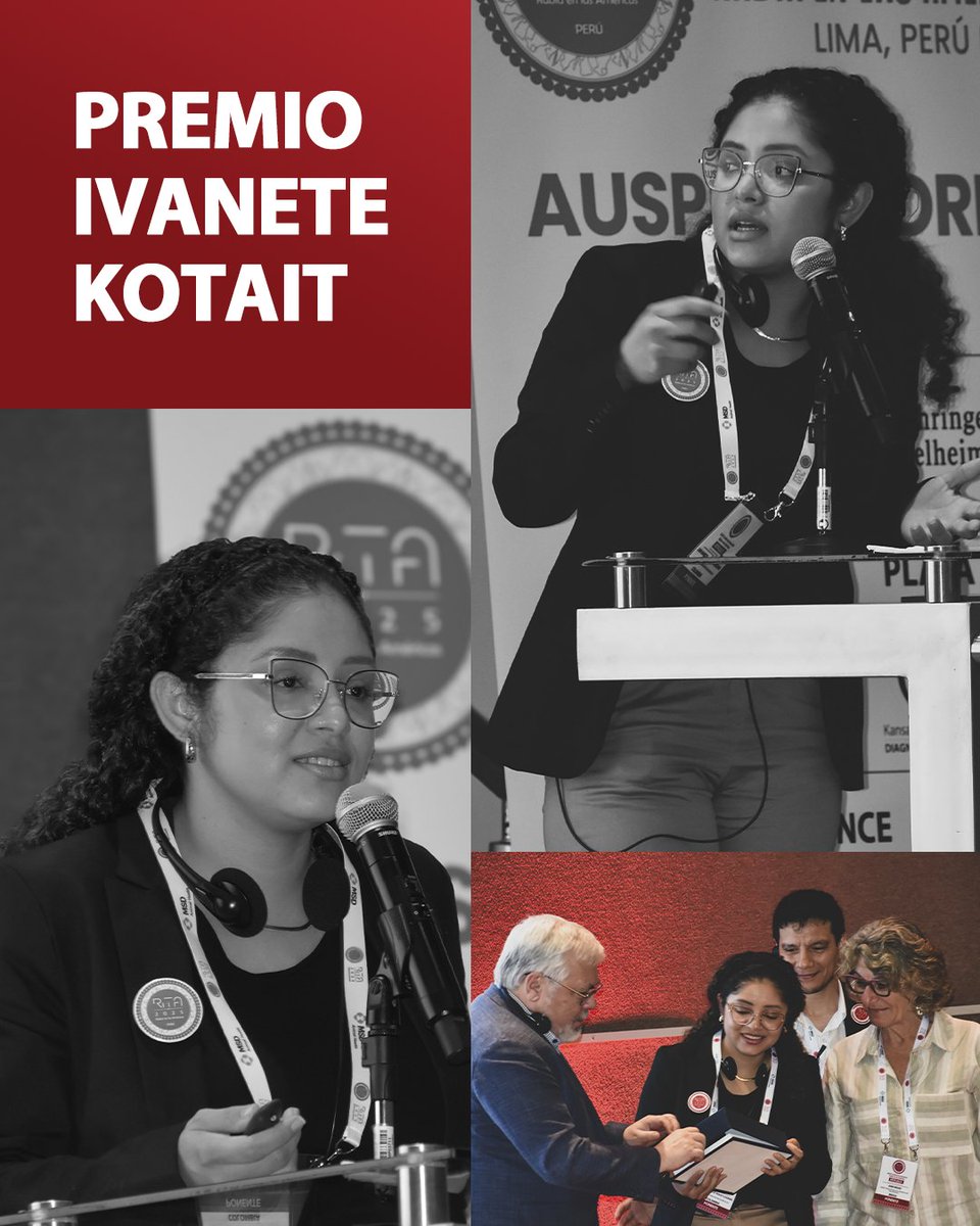ritaperu2025's tweet photo. Felicitamos a Lina M. Violet-Lozano por el Premio Ivanete Kotait 2025. 

Su investigación sobre la susceptibilidad y respuesta antiviral en células de Desmodus rotundus aporta conocimiento clave para la comprensión del virus de la rabia. 🧬💡 https://t.co/FNHy7O4V67