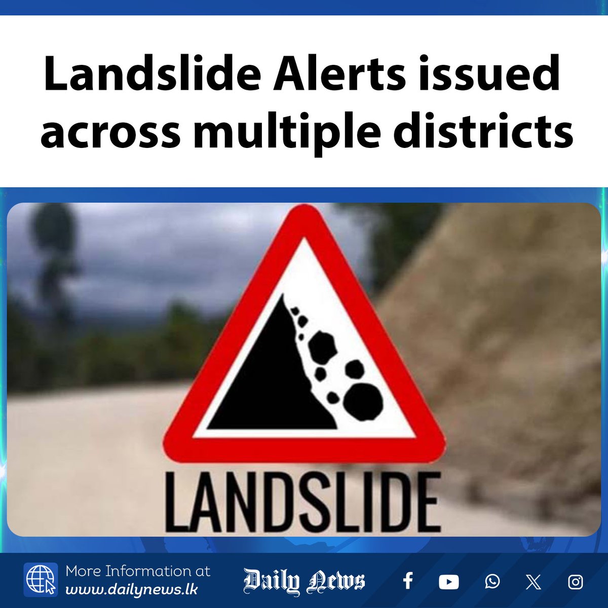 DailyNews_lk's tweet image. Landslide Alerts issued across multiple districts

More Info &amp;gt;&amp;gt;&amp;gt; dailynews.lk/?p=896738

#lka #LandslideAlert #NBRO #WeatherWarning #StaySafe #Monsoon2025

𝗙𝗢𝗟𝗟𝗢𝗪 𝗨𝗦 𝗢𝗡
🛑 Join with us on WhatsApp Channel 👉 whatsapp.com/channel/0029Vb…
🛑 Subscribe us on YouTube 👉