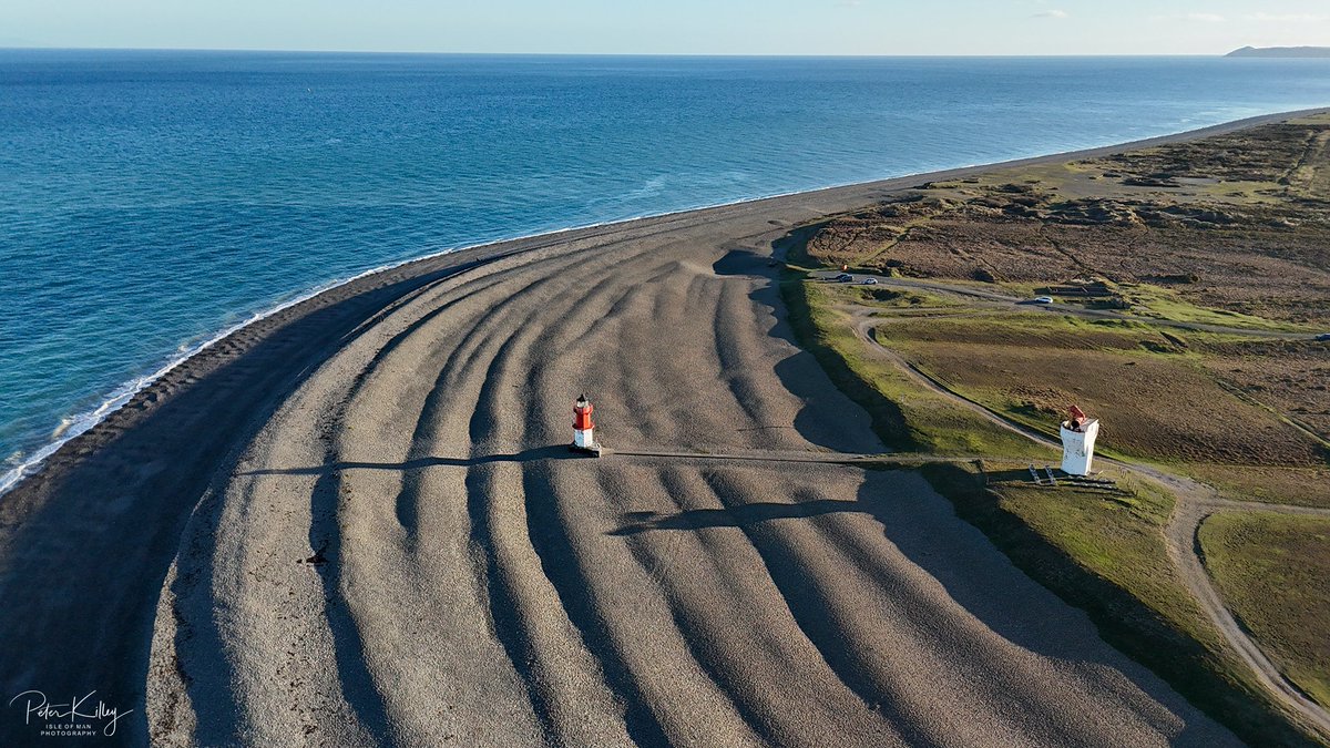 1 of 2 - The Point of Ayre this afternoon with plenty of shadows being cast due to the low setting winter sun 🇮🇲 #isleofman #iom #manxscenes #pointofayre #DronePhotography #djimini4pro