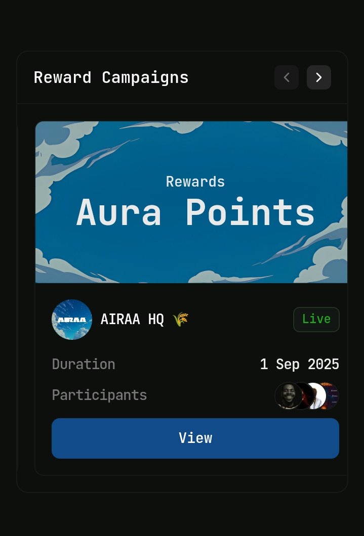 👀 Looks like the <a href="/AiraaAgent/">AIRAA HQ 🌾</a> campaign is officially LIVE… and rewards are now in AURA points.

Nobody knows what those points might turn into later, but if Web3 has taught us anything, early points often become the biggest surprises.

So yeah… I’m getting a little more bullish