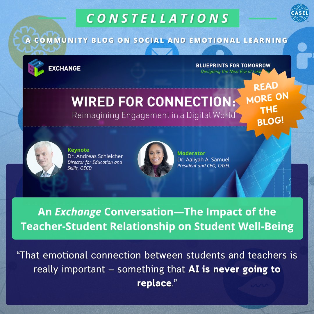 caselorg's tweet image. What is the impact of AI and other technologies on education? 

How can students feel the real-world connection they need to learn and grow in this new era of digital life? The answer is in relationships.

Check out these highlights from our Exchange kickoff webinar for…