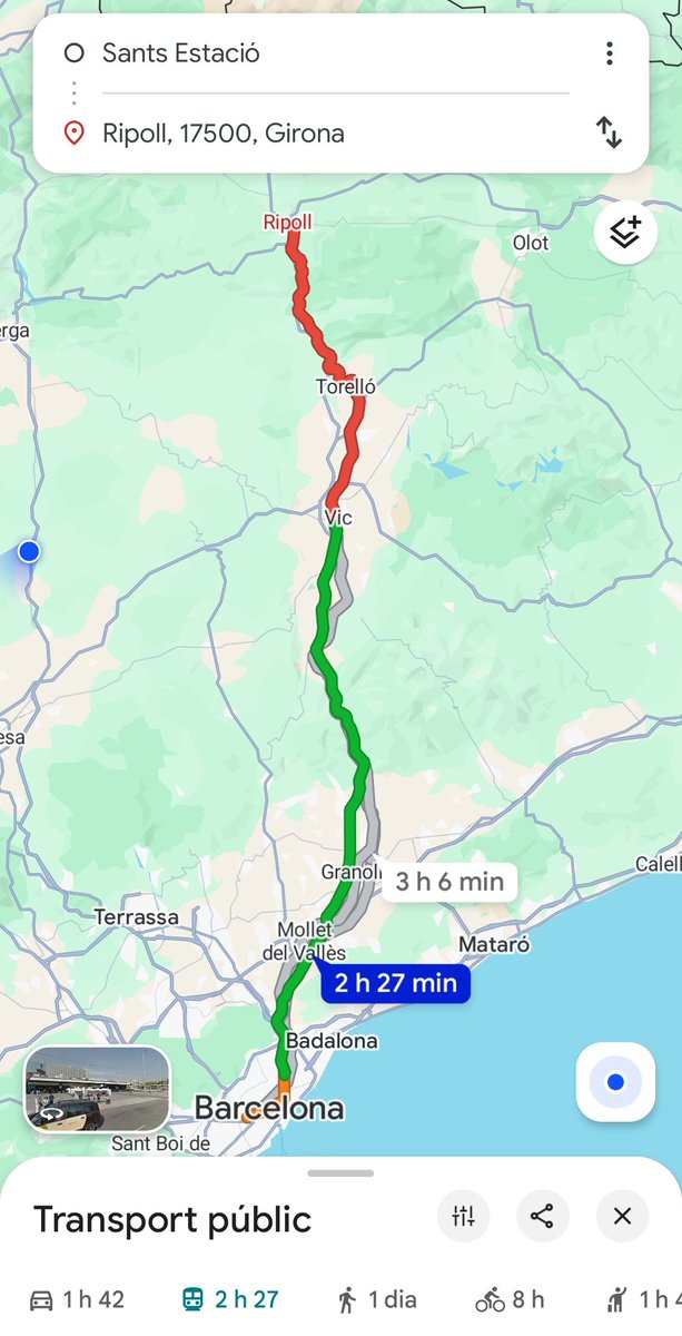 sergi_boixader's tweet image. Es tardarà menys anar en tren de Barcelona a Madrid que de Barcelona a Ripoll, Puigcerdà, Tortosa o Llançà (entre d&apos;altres)

Aquesta és la Catalunya que volen. Connectada amb Madrid i desconnectada del país
