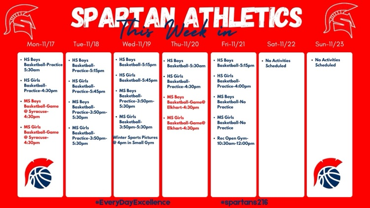 It's a busy week in Spartan country!  Here is This Week in Spartan Athletics for the week of 11/17-11/23.